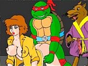 Teenage mutant ninja turtles and April orgies
