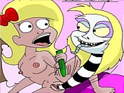 Beetlejuice with Lydia and Delia Deetz in hard sex action
