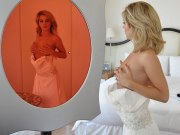 Kinky blonde bridesmaid fucks in wedding dress