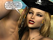 Breasty pirate princess seduces athletic guy and begin to fuck