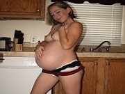 Pregnant Kinky Kristi shows off her milky tits