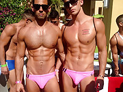 Two guys making it out is hot, two guys making out while wearing speedos....