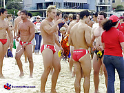 Great to see groups of guys just chilling out in their speedos...