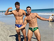 A collection of photos of real men just hanging out in their skimpy speedos.