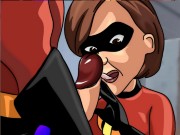 Mr Incredible is trying to fuck Elastigirl to tight ass