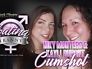 Nikki Montero and a big cock tranny Kaily handjobs and CUMSHOTS