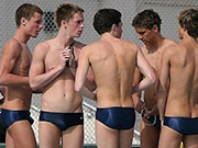 Tight speedos, tight butts I wonder/fantasize about what they are talking about.