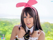 Japanese cosplay babe Iroha Tsubaki plays with a vibrator