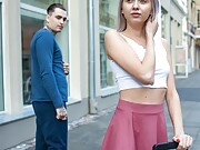 Ripe teen fucks like crazy with a dude she met in the streets