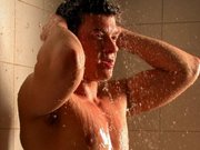 Super hot muscled hunk with a nice cock having a shower
