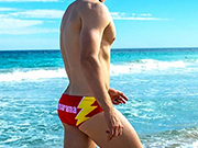 I have a pair of these exact red speedos.... I don't look as good though.