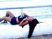 Tania Quintanilla shemale from cancun FLashing near the beach