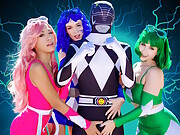 Slutty power rangers sharing hard dick after failed mission