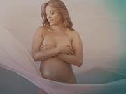 Pregnant Lesley-Ann Brandt nude but covered