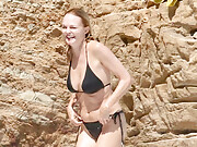 Heather Graham sexy in a bikini on the beach in LA