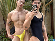 Can you imagine playing with these two smoking hot asian guys?  Looks like fun!