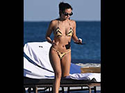 Camila Mendes in a bikini at a beach in Miami