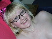 Glasses Wearing Amateur Nerd Modeling nude And Spreading Her Asshole