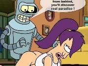 Futurama heroes robot Bender and shy Turanga Leela are fucking