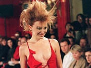 Kylie Minogue sexy runway at Antonio Berardi fashion show